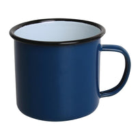 Mugs En Acier Émaillé Bleu Et Noir Olympia 350Ml - GelatoPro.fr