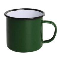 Mugs En Acier Émaillé Vert Et Noir Olympia 350Ml - GelatoPro.fr