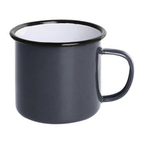 Mugs En Acier Émaillé Gris Et Noir Olympia 350Ml - GelatoPro.fr