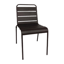 Chaise À Lattes En Acier Bolero Noire Lot De 4 - GelatoPro.fr