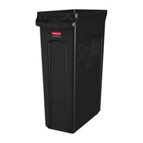 Conteneur De Recyclage Avec Panneaux D'Aération Noir Rubbermaid Slim Jim 87L - GelatoPro.fr