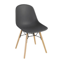 Chaise Moulée Pp Avec Structure Métallique Arlo Bolero Grise (Lot De 2) - GelatoPro.fr