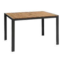 Table Rectangulaire En Acier Et Acacia Bolero 120 Cm - GelatoPro.fr
