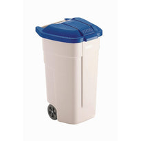 Conteneur Roulant Rubbermaid 100L Couvercle Bleu - GelatoPro.fr