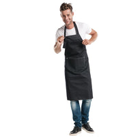 Tablier Bavette Chaud Devant Black Denim Noir - GelatoPro.fr