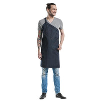 Tablier Bavette Chaud Devant Skew Blue Denim - GelatoPro.fr