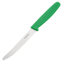 Couteau À Tomates Denté Hygiplas Vert 100Mm - GelatoPro.fr