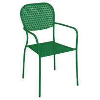 Fauteuils Bistro En Acier Ajouré Bolero Vert Bouteille (Lot De 4) - GelatoPro.fr