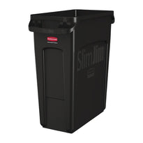 Conteneur De Recyclage Avec Panneaux D'Aération Noir Rubbermaid Slim Jim 60L - GelatoPro.fr