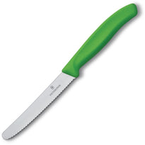 Couteau À Tomate Lame Dentée Victorinox Vert 11Cm - GelatoPro.fr