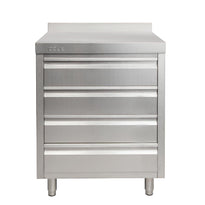 Meuble 4 Tiroirs Inox Vogue - GelatoPro.fr