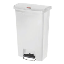 Poubelle À Pédale Frontale Large Slim Jim Step-On Rubbermaid Blanche 50L - GelatoPro.fr