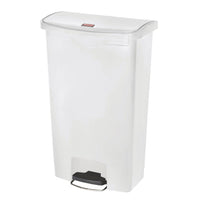 Poubelle À Pédale Frontale Large Slim Jim Step-On Rubbermaid Blanche 68L - GelatoPro.fr