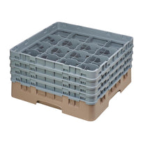 Casier À Verres 16 Compartiments Camrack Cambro Beige Hauteur Max 215Mm - GelatoPro.fr
