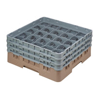 Casier À Verres 25 Compartiments Camrack Cambro Beige Hauteur Max 174Mm - GelatoPro.fr