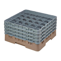 Casier À Verres 25 Compartiments Camrack Cambro Beige Hauteur Max 215Mm - GelatoPro.fr