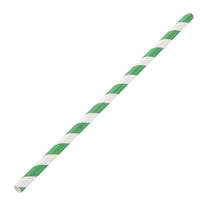 Pailles En Papier Compostables Fiesta Green Rayées Vert Et Blanc - GelatoPro.fr
