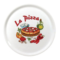 Assiettes À Pizza En Porcelaine 31 Cm Saturnia Décor La Pizza X26 - GelatoPro.fr