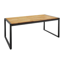 Table Industrielle Rectangulaire Acier Et Acacia Bolero 180 Cm - GelatoPro.fr