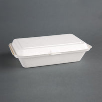 Barquettes À Charnière En Bagasse Compostables Fiesta Green 24,8 Cm (X250) - GelatoPro.fr