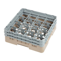 Casier À Verres 16 Compartiments Camrack Cambro Beige Hauteur Max 133Mm - GelatoPro.fr