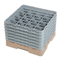 Casier À Verres 16 Compartiments Camrack Cambro Beige Hauteur Max 298Mm - GelatoPro.fr