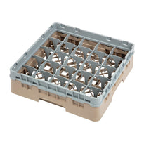 Casier À Verres 25 Compartiments Camrack Cambro Beige Hauteur Max 92Mm - GelatoPro.fr