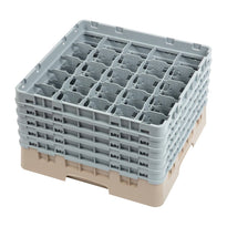 Casier À Verres 25 Compartiments Camrack Cambro Beige Hauteur Max 257Mm - GelatoPro.fr