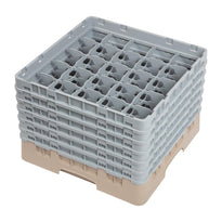 Casier À Verres 25 Compartiments Camrack Cambro Beige Hauteur Max 298Mm - GelatoPro.fr