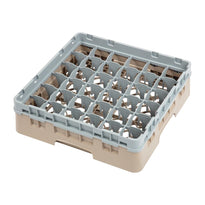 Casier À Verres 36 Compartiments Camrack Cambro Beige Hauteur Max 92Mm - GelatoPro.fr