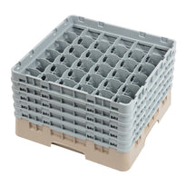 Casier À Verres 36 Compartiments Camrack Cambro Beige Hauteur Max 257Mm - GelatoPro.fr