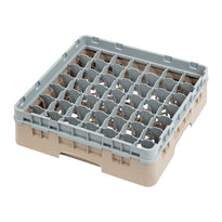 Casier À Verres 49 Compartiments Camrack Cambro Beige Hauteur Max 92Mm - GelatoPro.fr