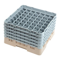 Casier À Verres 49 Compartiments Camrack Cambro Beige Hauteur Max 257Mm - GelatoPro.fr