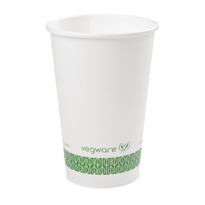 Gobelets Boissons Chaudes Compostables Vegware Blancs 45,5 Cl (X1000) - GelatoPro.fr