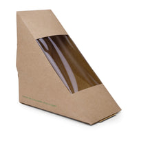 Boîtes Sandwichs Triangles Kraft Standards Vegware 65Mm (X500) - GelatoPro.fr