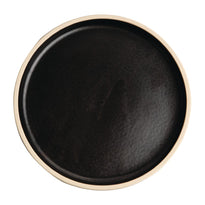 Assiettes Plates Bord Droit Noir Mat Olympia Canvas 18 Cm - GelatoPro.fr