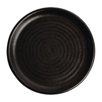 Assiettes Plates Noir Mat Olympia Canvas 18 Cm - GelatoPro.fr