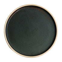 Assiettes Plates Bord Droit Vert Bronze Olympia Canvas 25 Cm - GelatoPro.fr