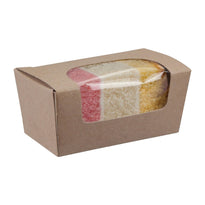 Boîtes À Gâteau Rectangulaires Kraft Compostables Avec Fenêtre Colpac (Lot De 500) - GelatoPro.fr