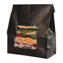 Sacs Sandwich En Papier Recyclable Noir Avec Fenêtre Colpac (Lot De 250) - GelatoPro.fr