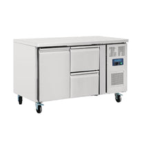 Table Réfrigérée 1 Porte 2 Tiroirs 228L Polar Série U - GelatoPro.fr
