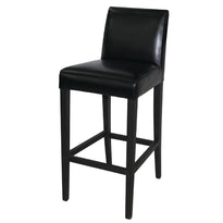 Tabouret De Bar Haut Avec Dossier En Simili Cuir Bolero Noir - GelatoPro.fr
