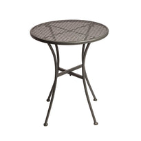 Table Bistro Ronde En Acier Ajouré Bolero Grise 600Mm - GelatoPro.fr
