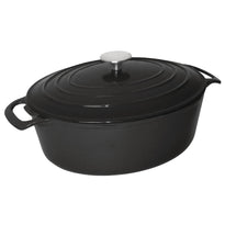 Grande Cocotte Ovale Noire Vogue 6L - GelatoPro.fr