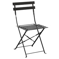 Chaises De Terrasse En Acier Bolero Noires - GelatoPro.fr