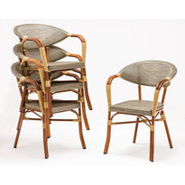 Fauteuils En Aluminium Et Textilène Bolero (Lot De 4) - GelatoPro.fr