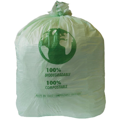 250 Sacs déchets compostables EN13432 20 litres vert