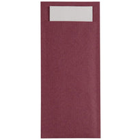 Pochettes À Couverts Bordeaux Avec Serviette Blanche Europochette - GelatoPro.fr