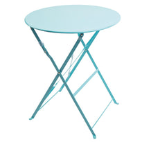 Table De Terrasse Ronde En Acier Bolero Bleu Turquoise 595Mm - GelatoPro.fr