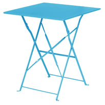 Table De Terrasse Carrée En Acier Bolero Bleu Turquoise 600Mm - GelatoPro.fr